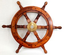 Deko Steuerrad aus Holz