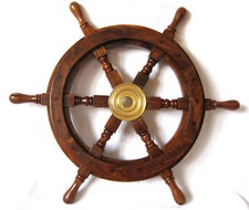 Deko Steuerrad aus Holz 30cm