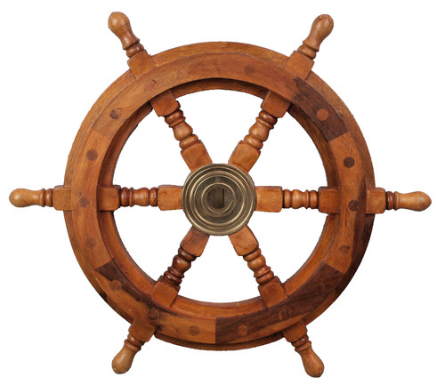 Deko steuerrad 30cm holz - steuerrad, Ø
