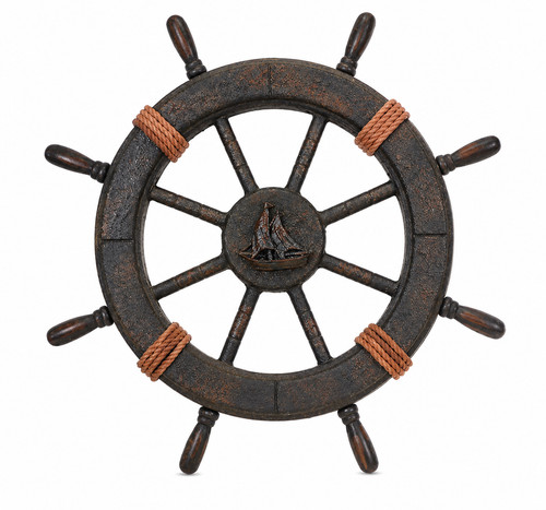 Schiffssteuerrad aus holz - schiffssteuerrad,
